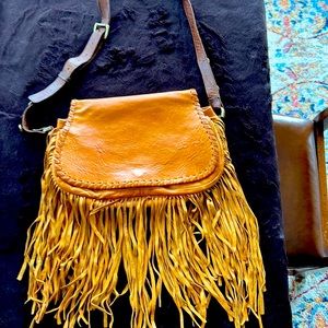 Carla Mancini Leather fringe crossbody/shoulder bag